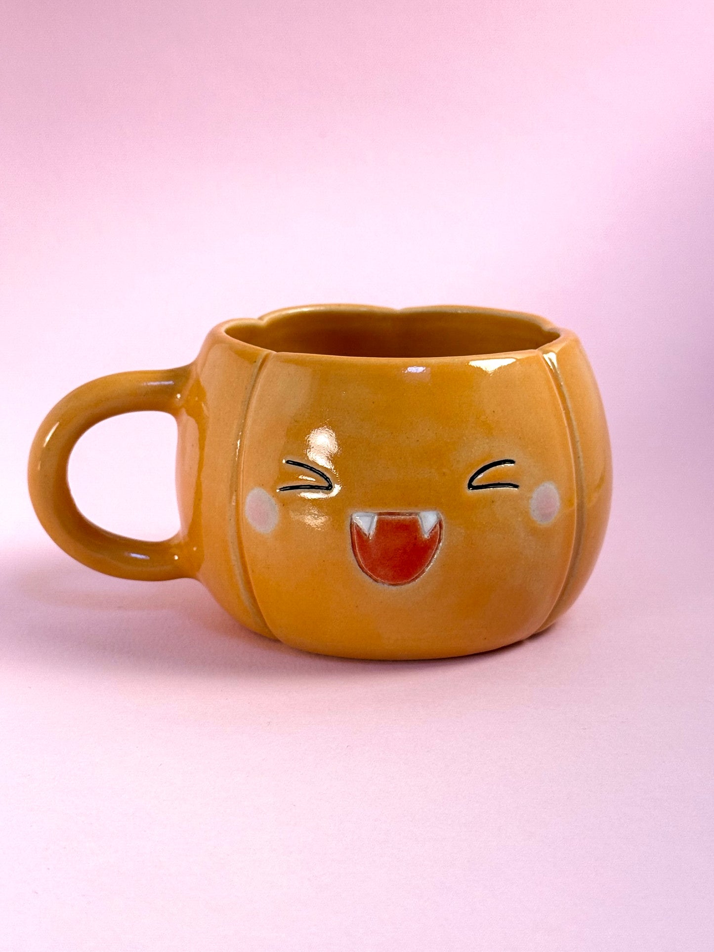 Pumpkin vampire mug