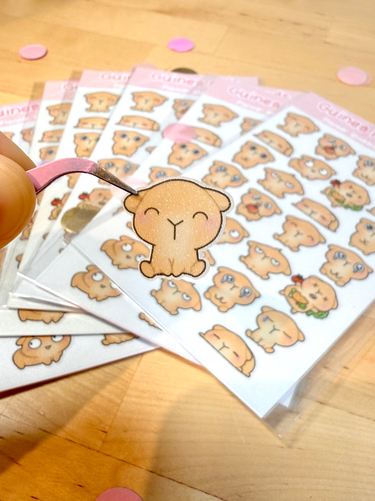 Guinea pig moods sticker sheet
