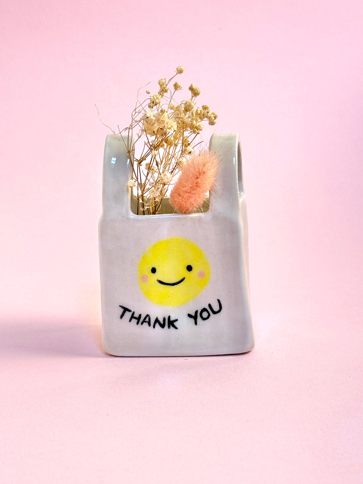 Thank you bag vase