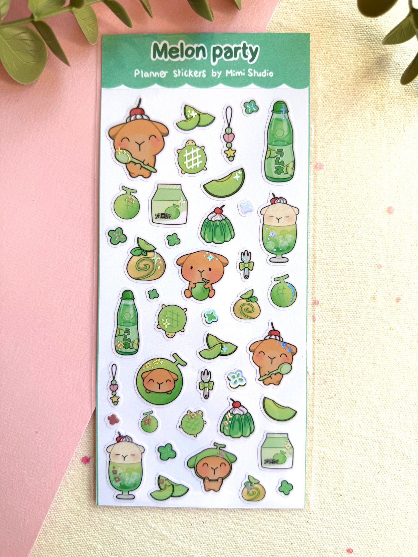 Melon party sticker sheet