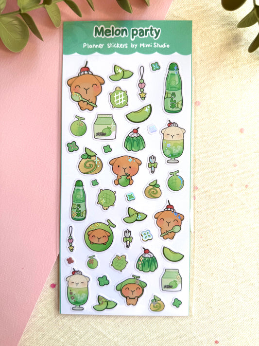 Melon party sticker sheet