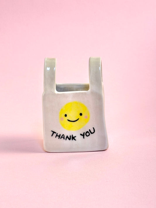 Thank you bag vase