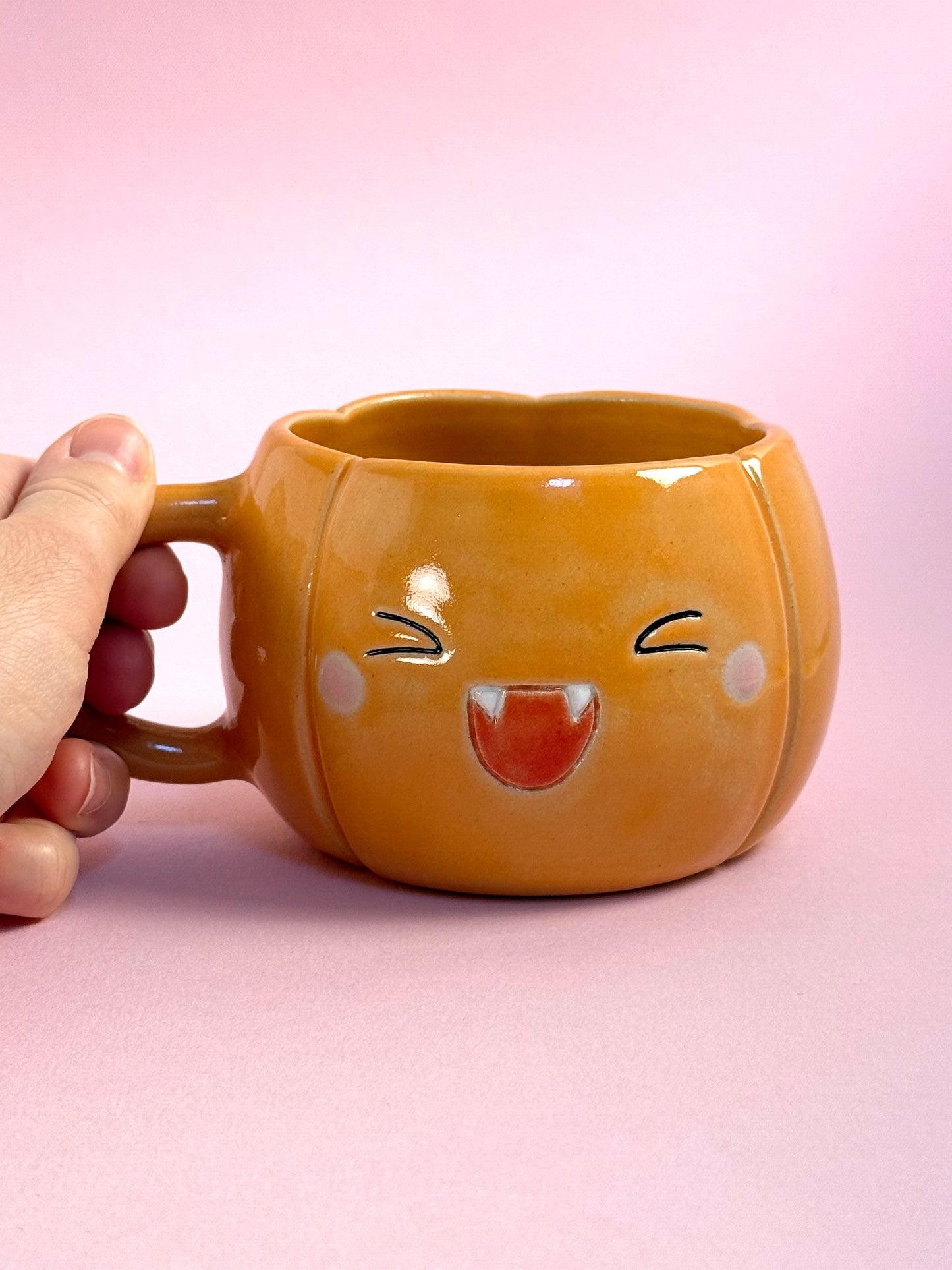 Pumpkin vampire mug