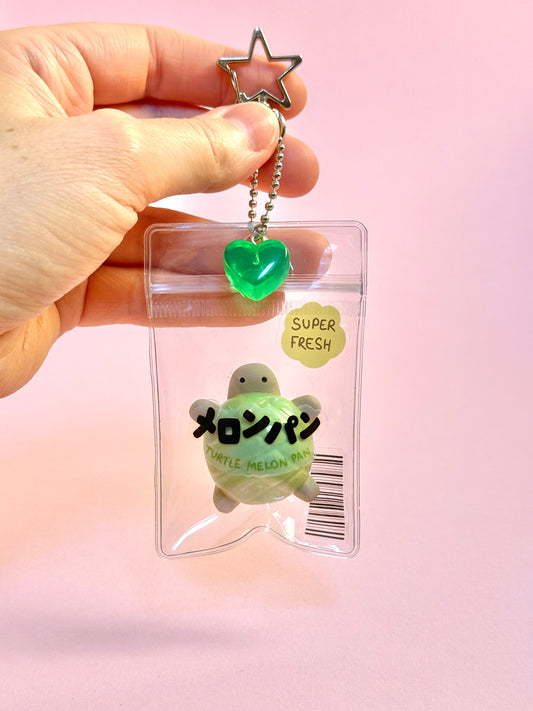 Ceramic turtle melon pan keychain